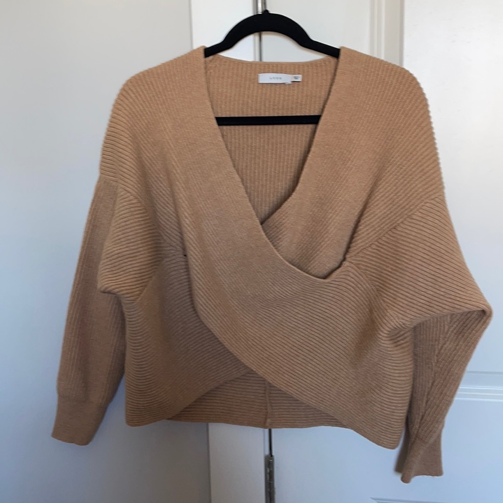 NWOT Lush Crossover Ribbed Sweater - Picture 2 of 5